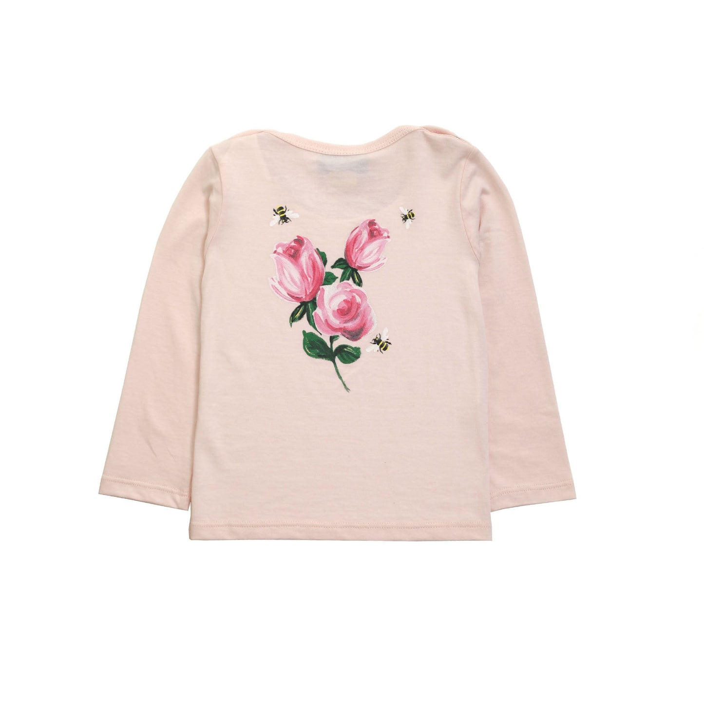 Baby Girls Pink T-Shirt With Cat Head Print Trims