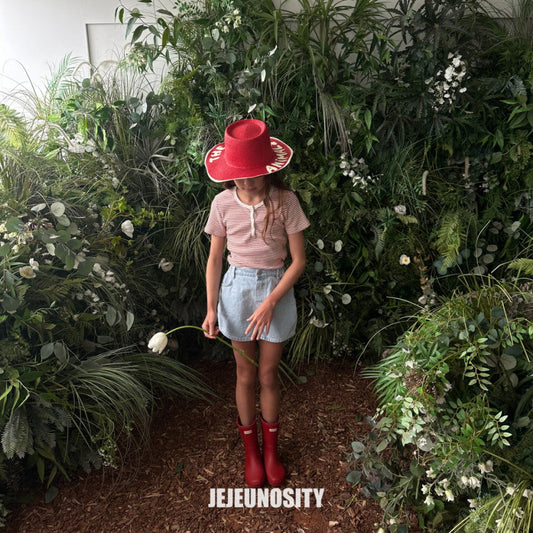 女童蓝色牛仔短裤