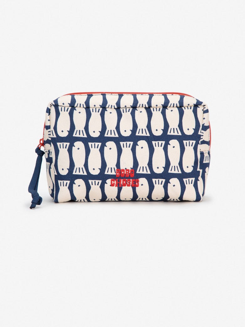 Lucky Fish printed cotton pouch