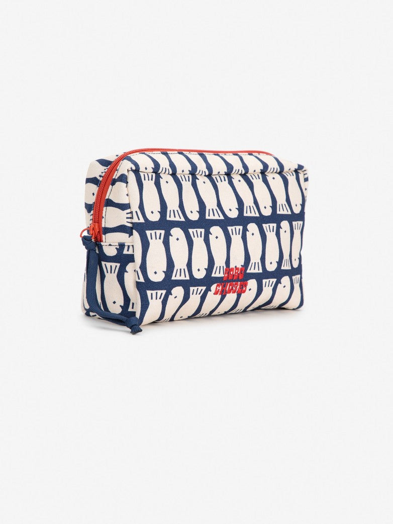 Lucky Fish printed cotton pouch