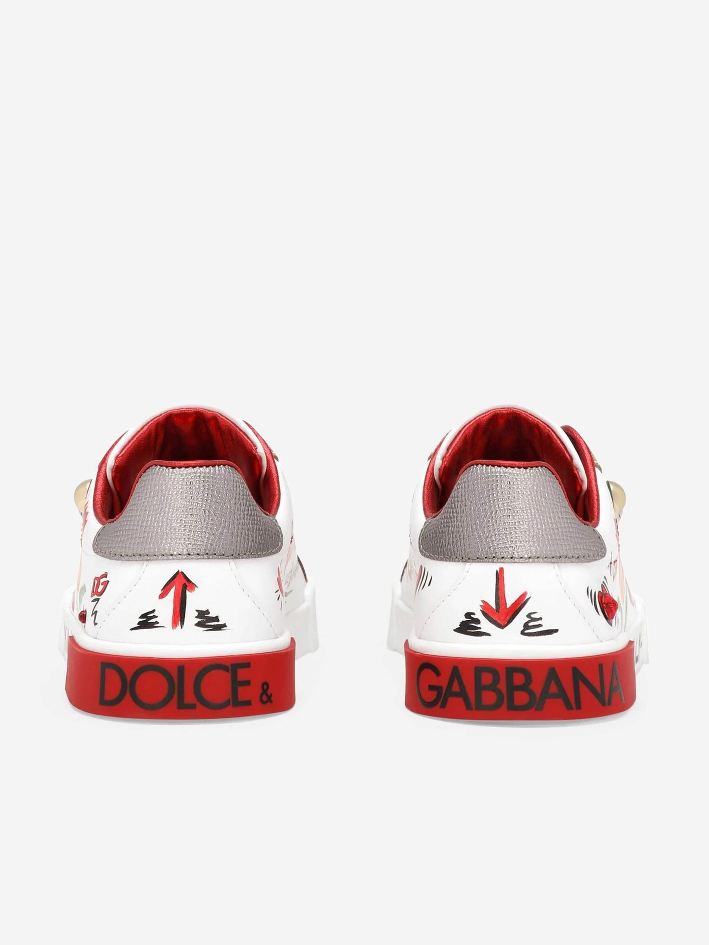 Dolce & Gabbana 女童白色郁金香皮革运动鞋