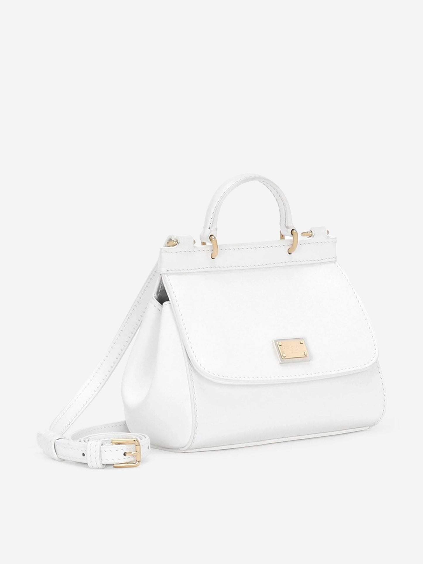 Dolce & Gabbana 女童漆皮单肩包 白色(14 厘米)