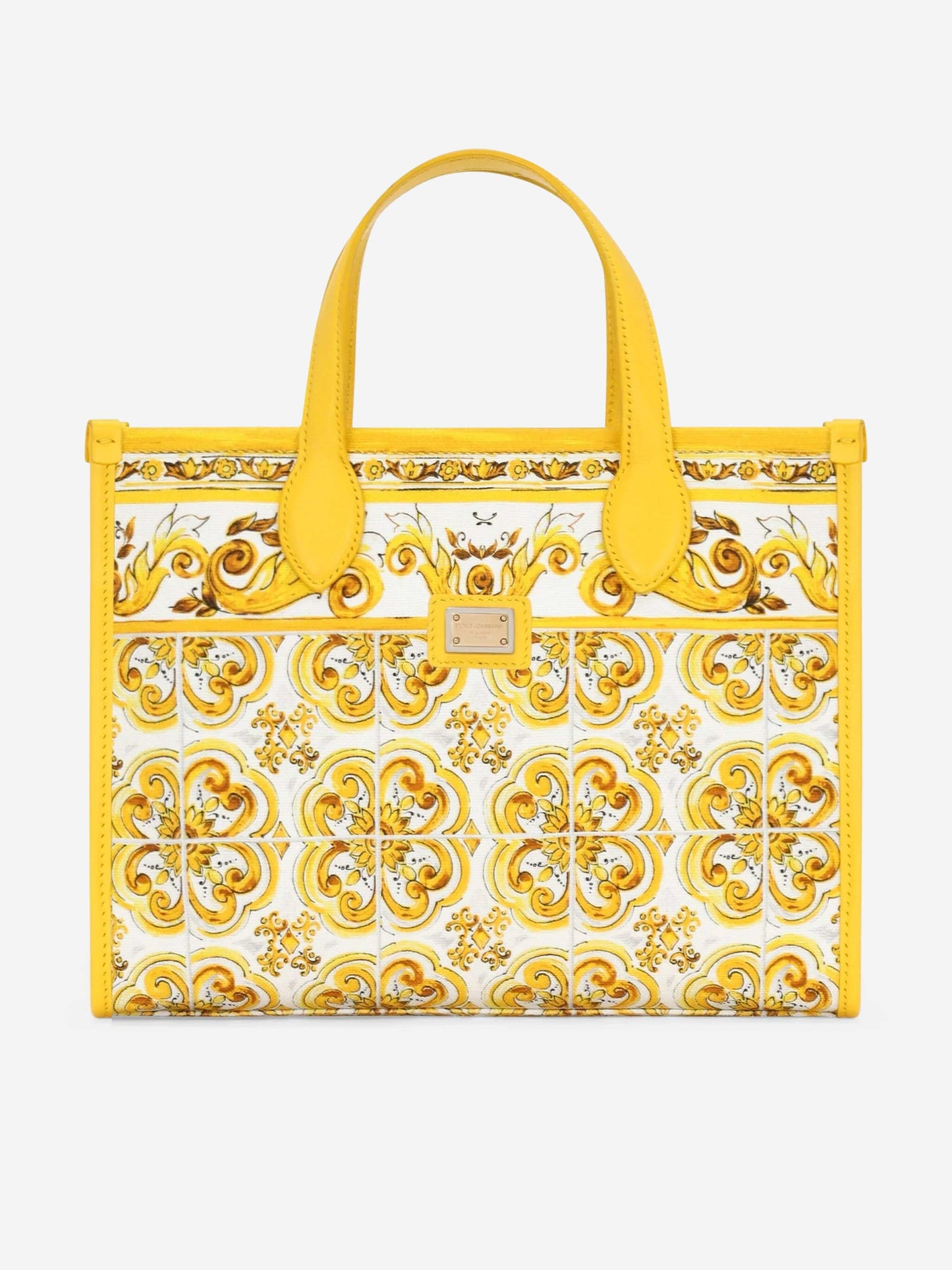 Dolce & Gabbana 女童 Maiolica 帆布包 黄色(25 厘米)