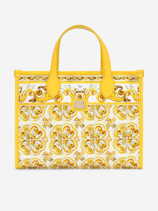 Dolce & Gabbana 女童 Maiolica 帆布包 黄色(25 厘米)