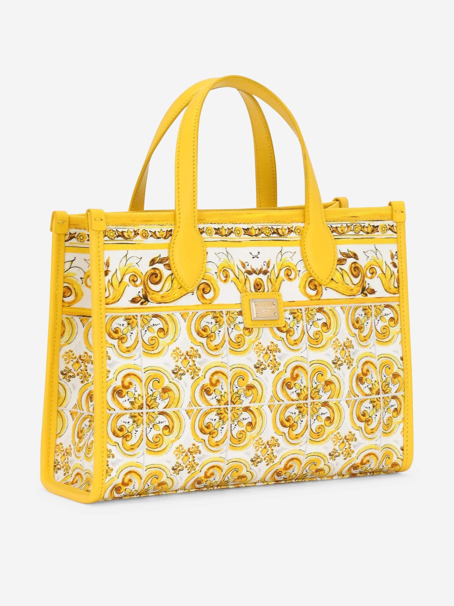 Dolce & Gabbana 女童 Maiolica 帆布包 黄色(25 厘米)