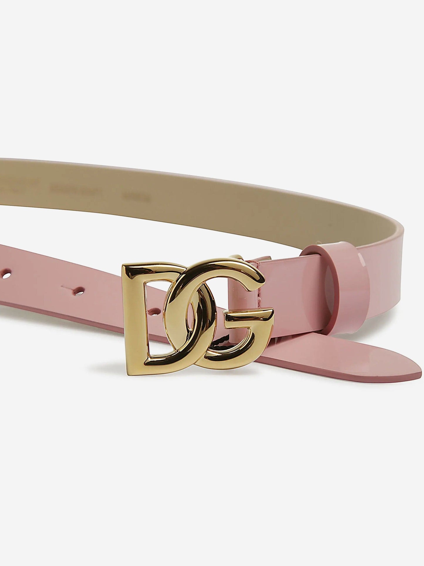 Dolce & Gabbana 女童粉色皮革徽标腰带