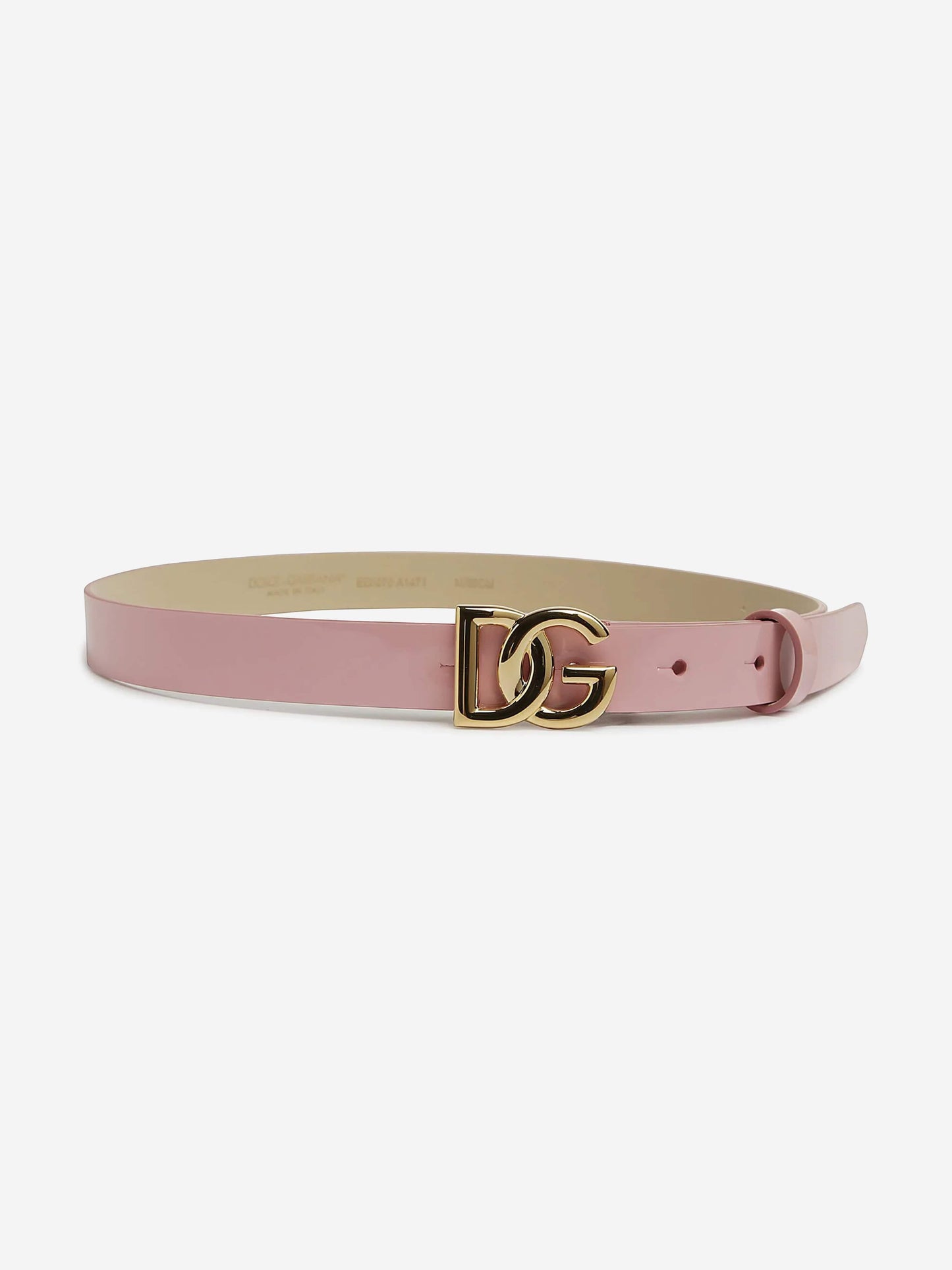 Dolce & Gabbana 女童粉色皮革徽标腰带