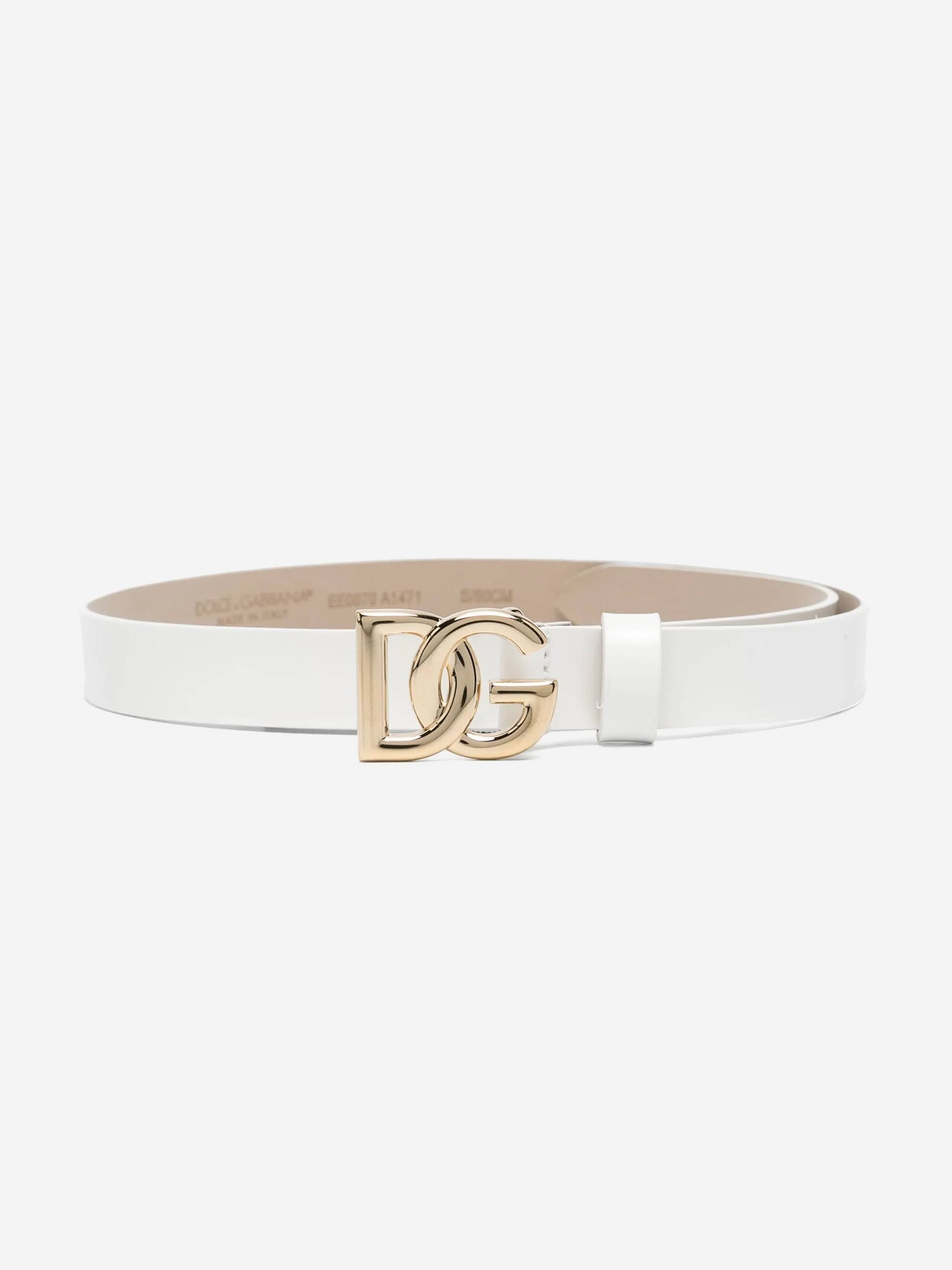 Dolce & Gabbana 女童白色皮革徽标腰带