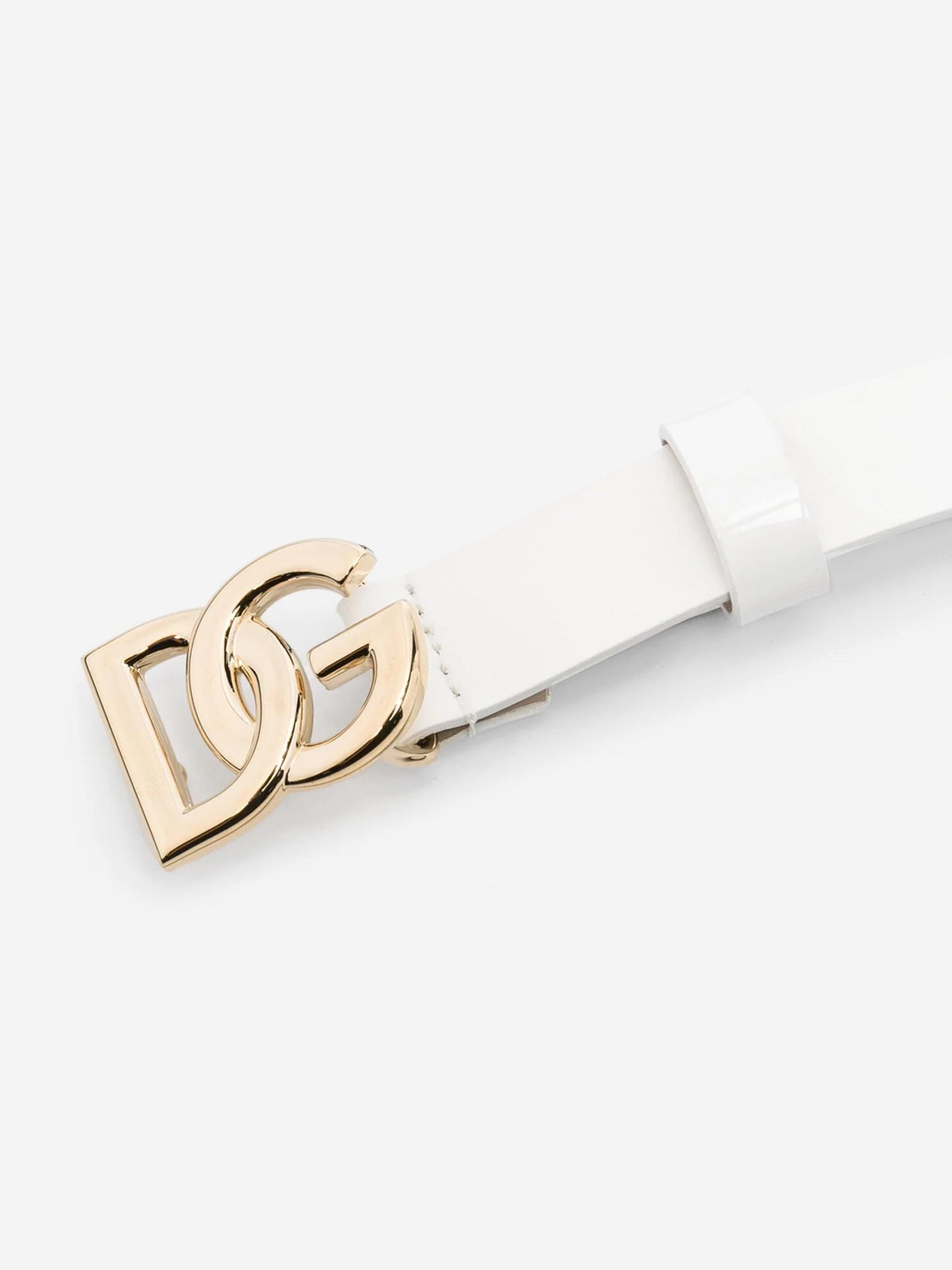 Dolce & Gabbana 女童白色皮革徽标腰带