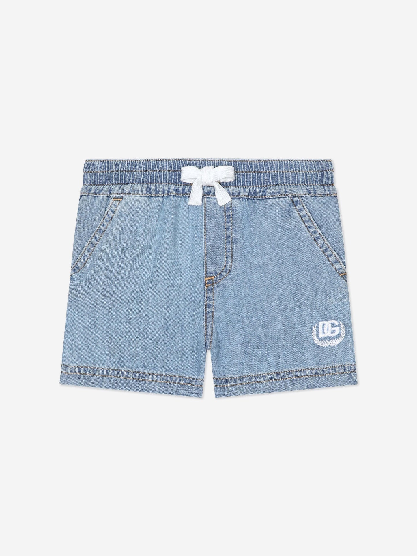 Dolce & Gabbana 男婴蓝色 Chambray 短裤