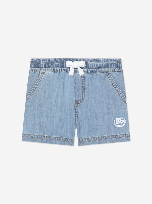 Dolce & Gabbana 男婴蓝色 Chambray 短裤