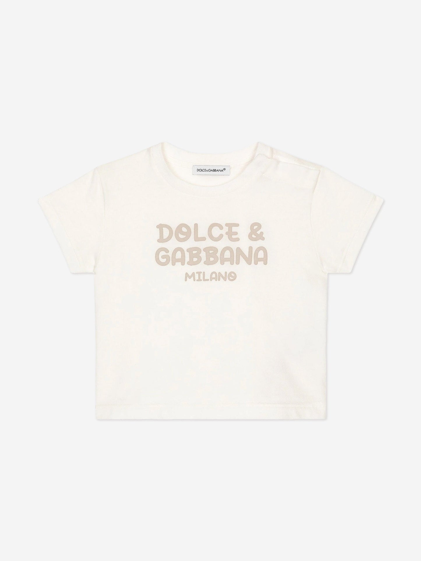 Dolce & Gabbana 男婴米兰徽标 T 恤(白色)