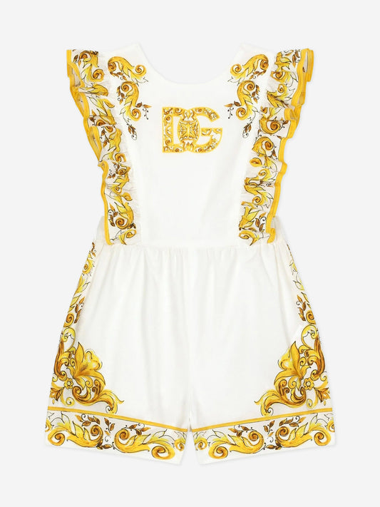 Dolce & Gabbana 女婴 Maiolica 黄色连衣裤