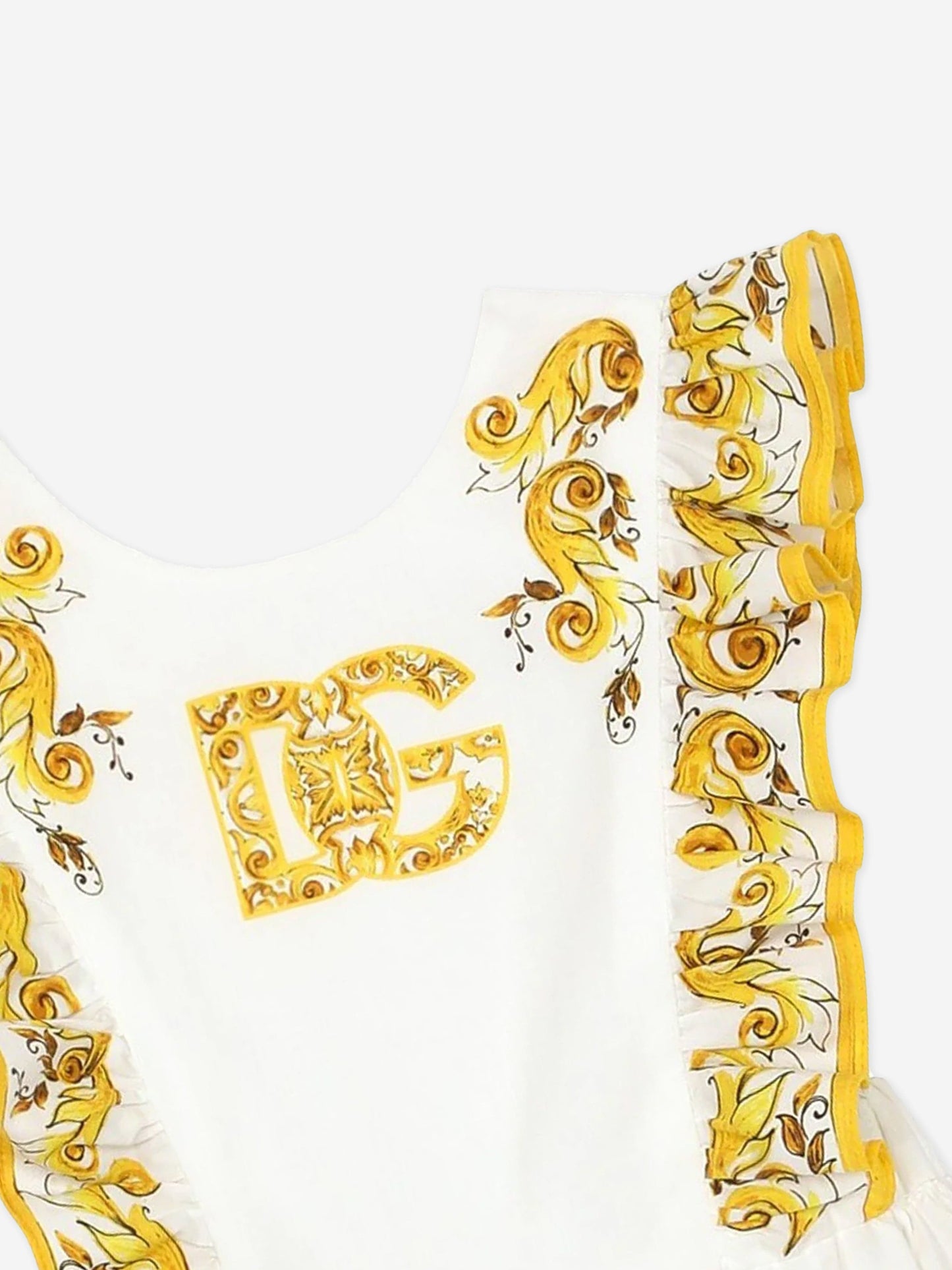 Dolce & Gabbana 女婴 Maiolica 黄色连衣裤