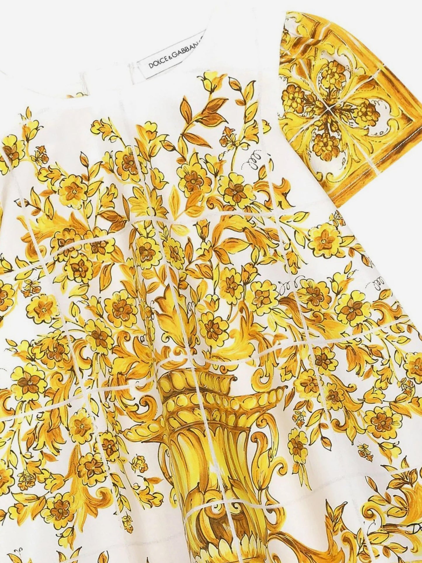 Dolce & Gabbana 女婴黄色 Maiolica 连衣裙配短裤
