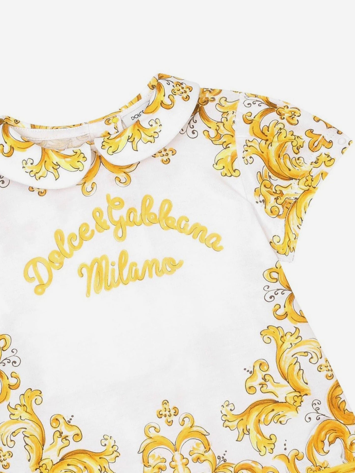 Dolce & Gabbana 女婴 Maiolica 黄色连衣裤