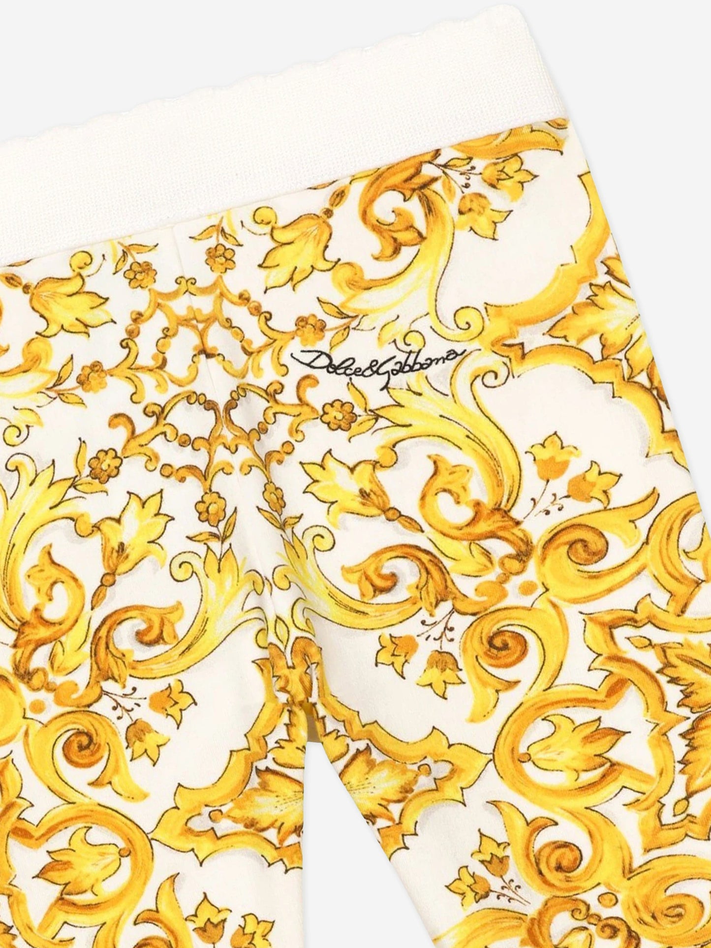 Dolce & Gabbana 女婴黄色 Maiolica 印花紧身裤