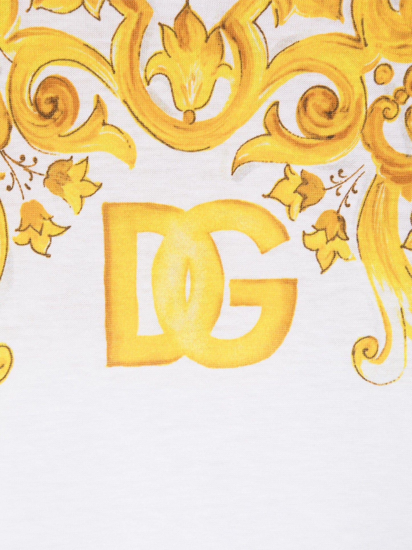 Dolce & Gabbana 女婴黄色 Maiolica 徽标 T 恤