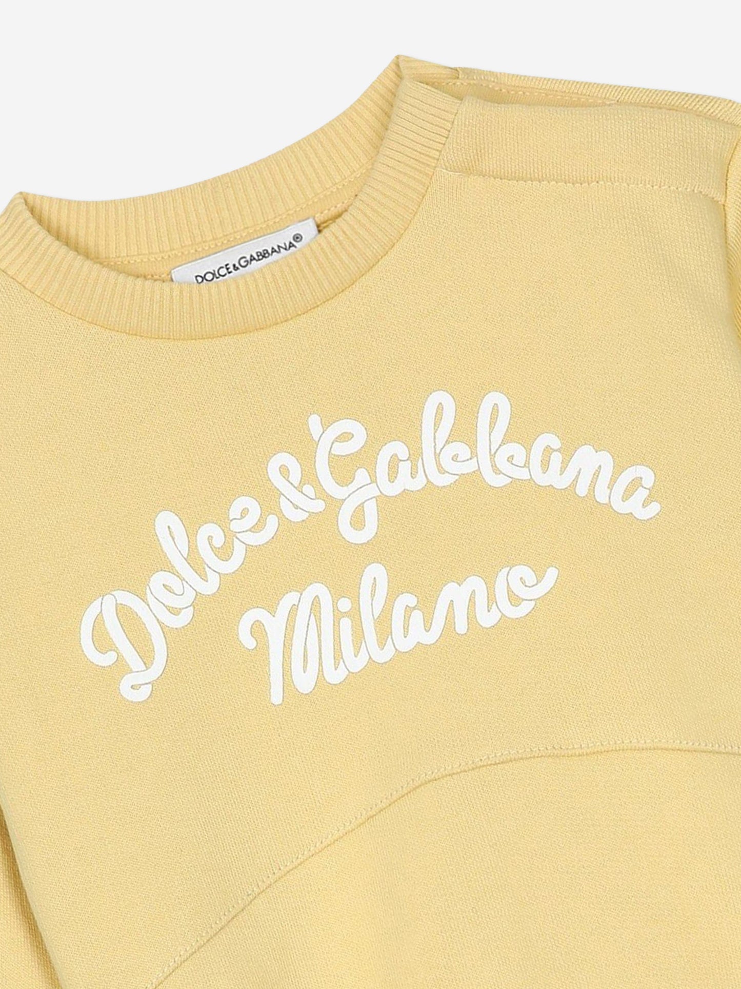Dolce & Gabbana 黄色婴儿徽标运动衫