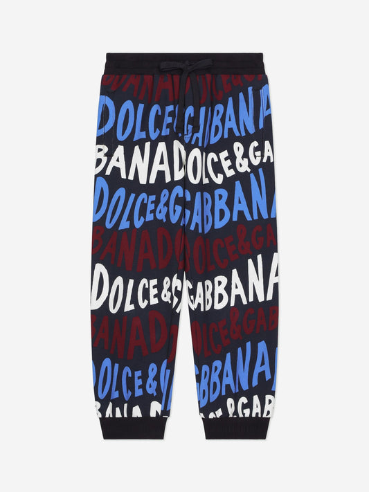 Dolce & Gabbana 男童多色徽标慢跑裤