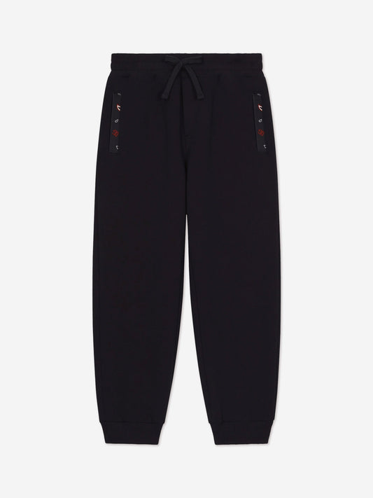 Dolce & Gabbana 男童海军蓝徽标慢跑裤