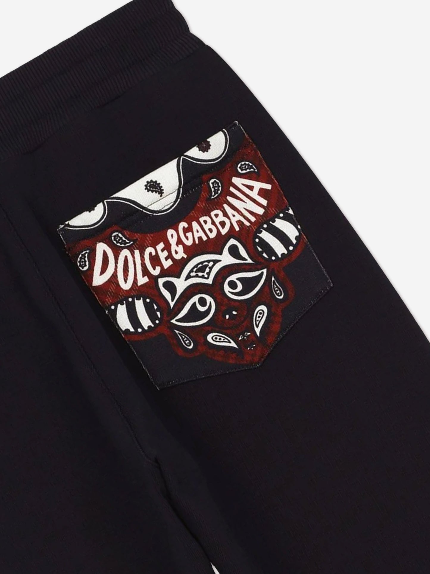 Dolce & Gabbana 男童海军蓝徽标慢跑裤