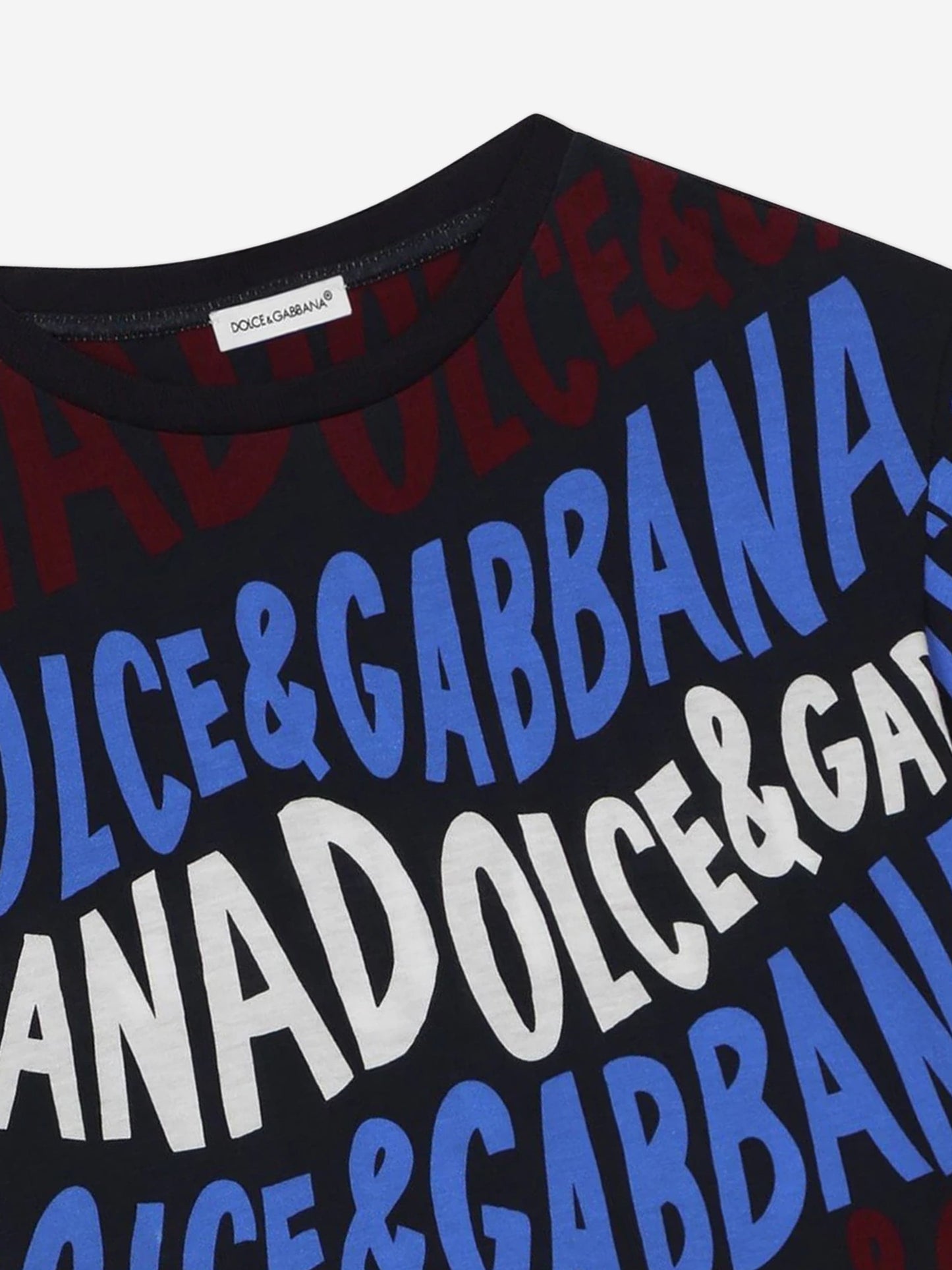 Dolce & Gabbana 男童多色徽标印花 T 恤