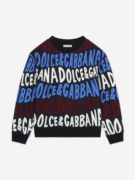 Dolce & Gabbana 男童多色徽标印花运动衫