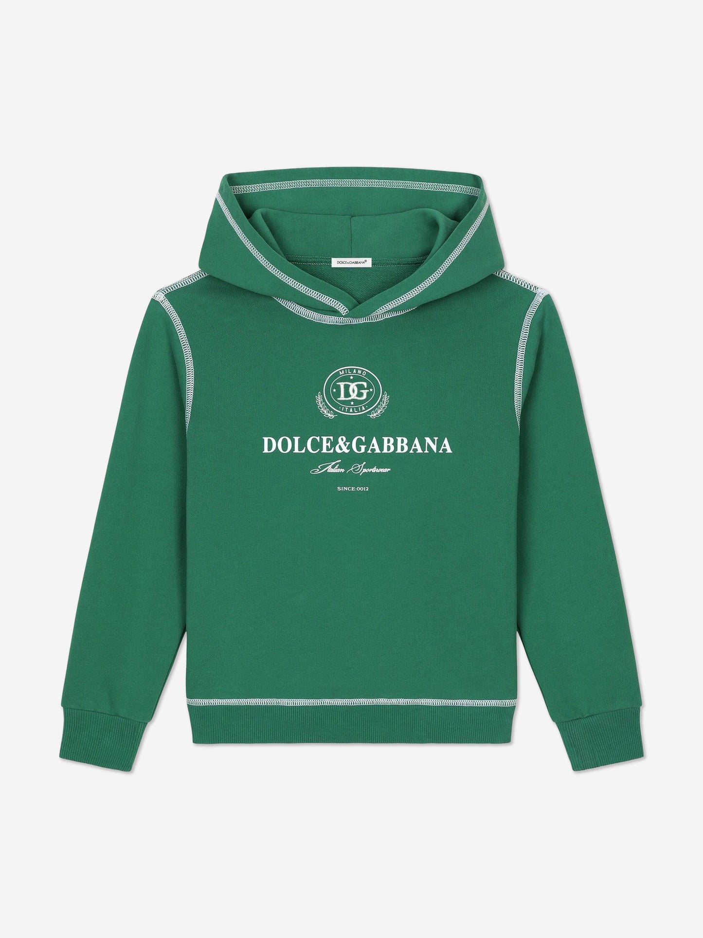 Dolce & Gabbana 男童绿色徽标连帽衫