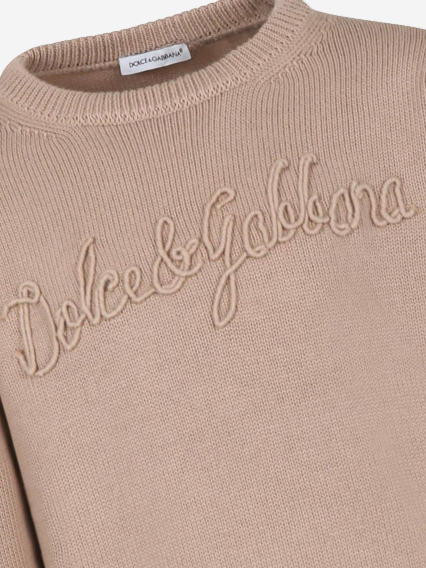 Dolce & Gabbana 男童米色刺绣徽标运动衫