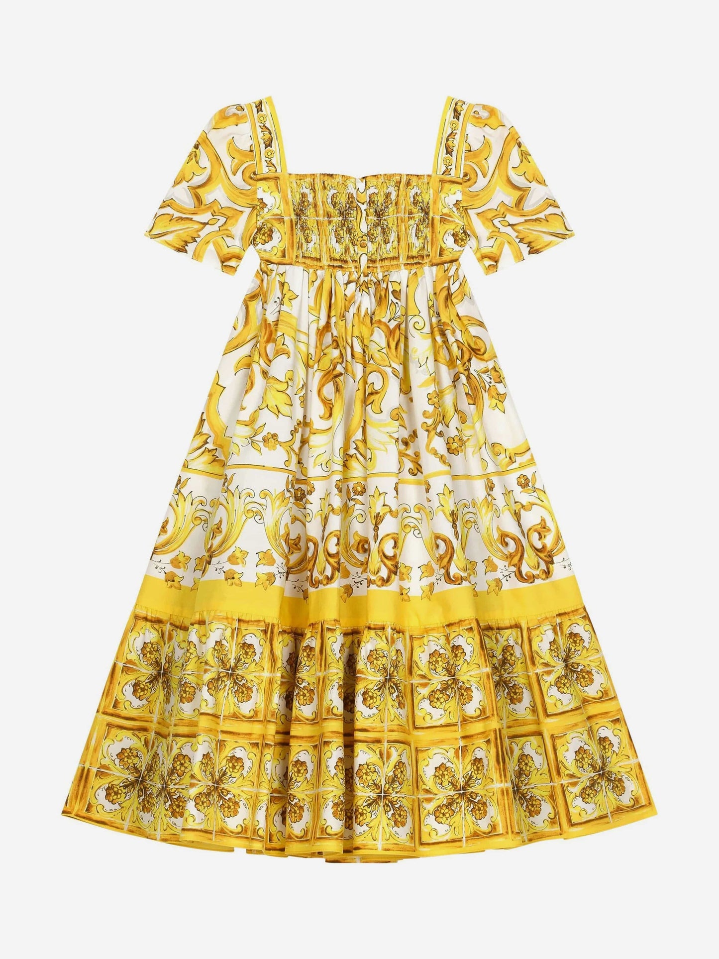 Dolce & Gabbana 女童 Maiolica 长裙(黄色)