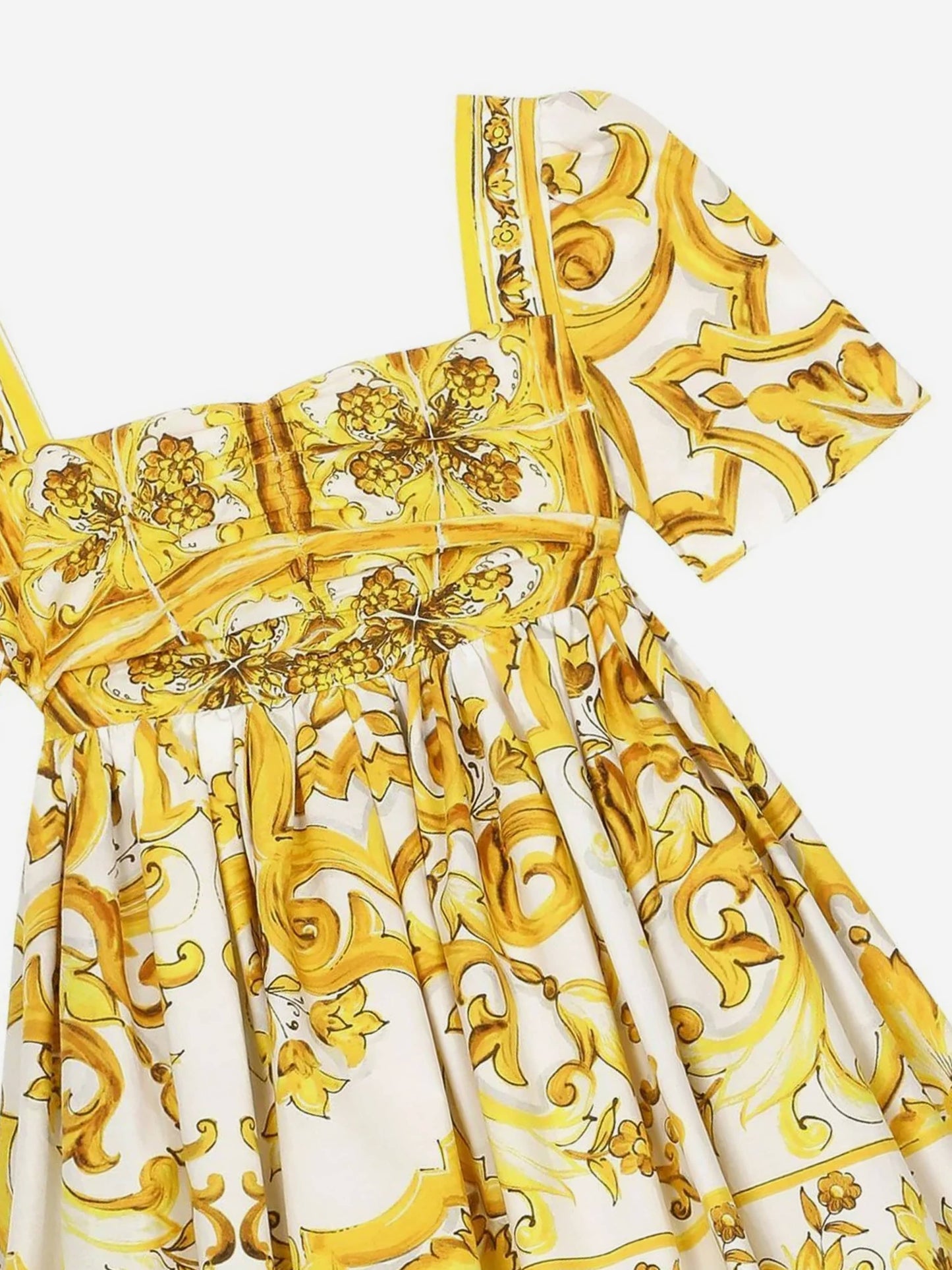Dolce & Gabbana 女童 Maiolica 长裙(黄色)