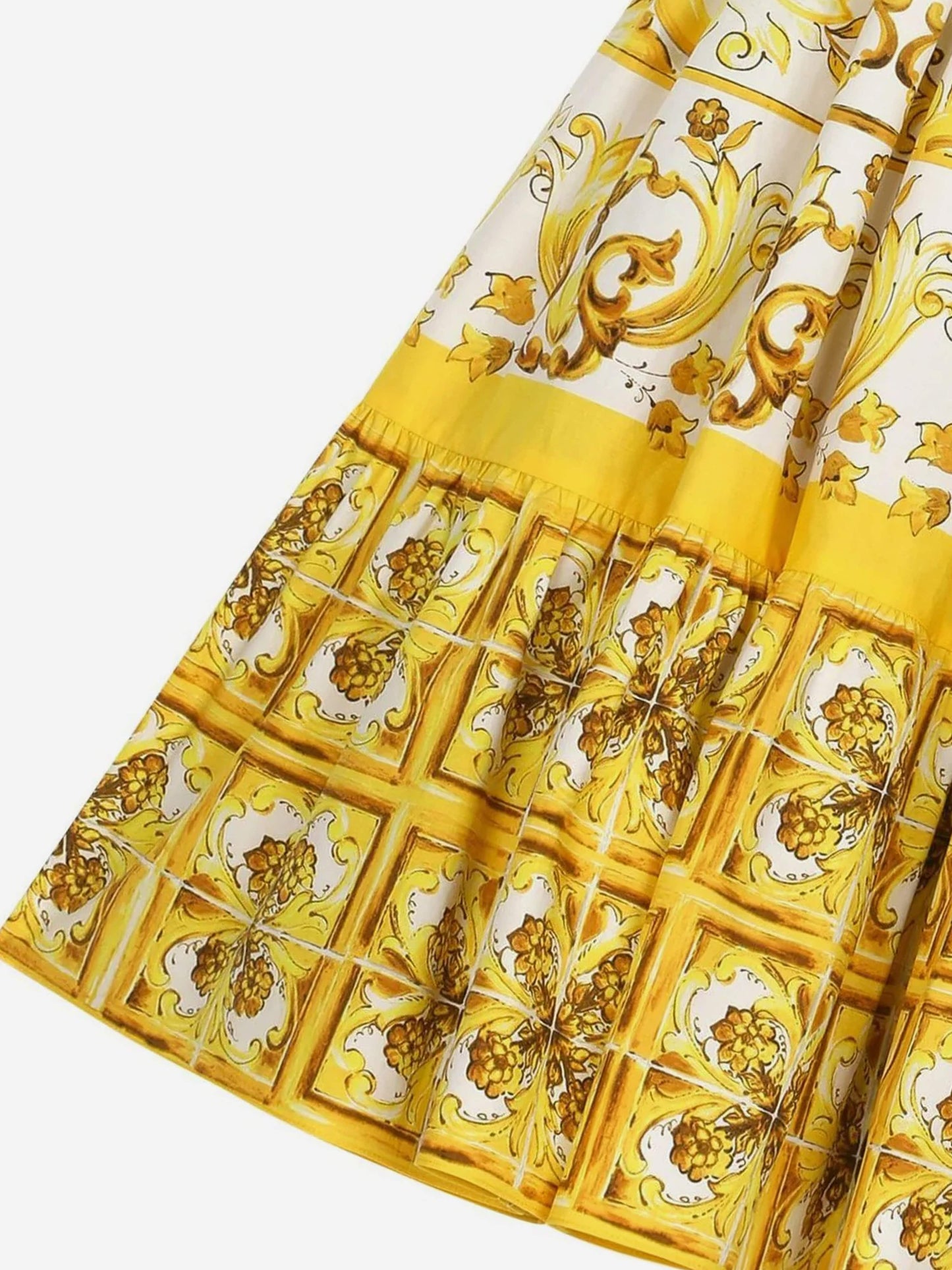 Dolce & Gabbana 女童 Maiolica 长裙(黄色)