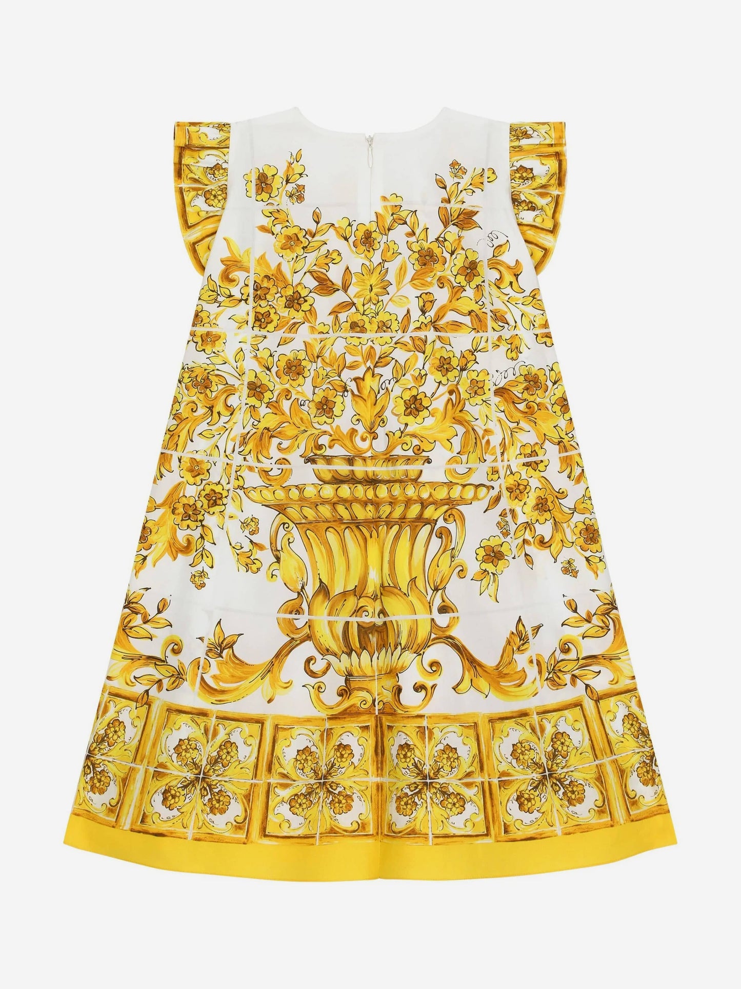 Dolce & Gabbana 女童黄色 Maiolica 印花连衣裙