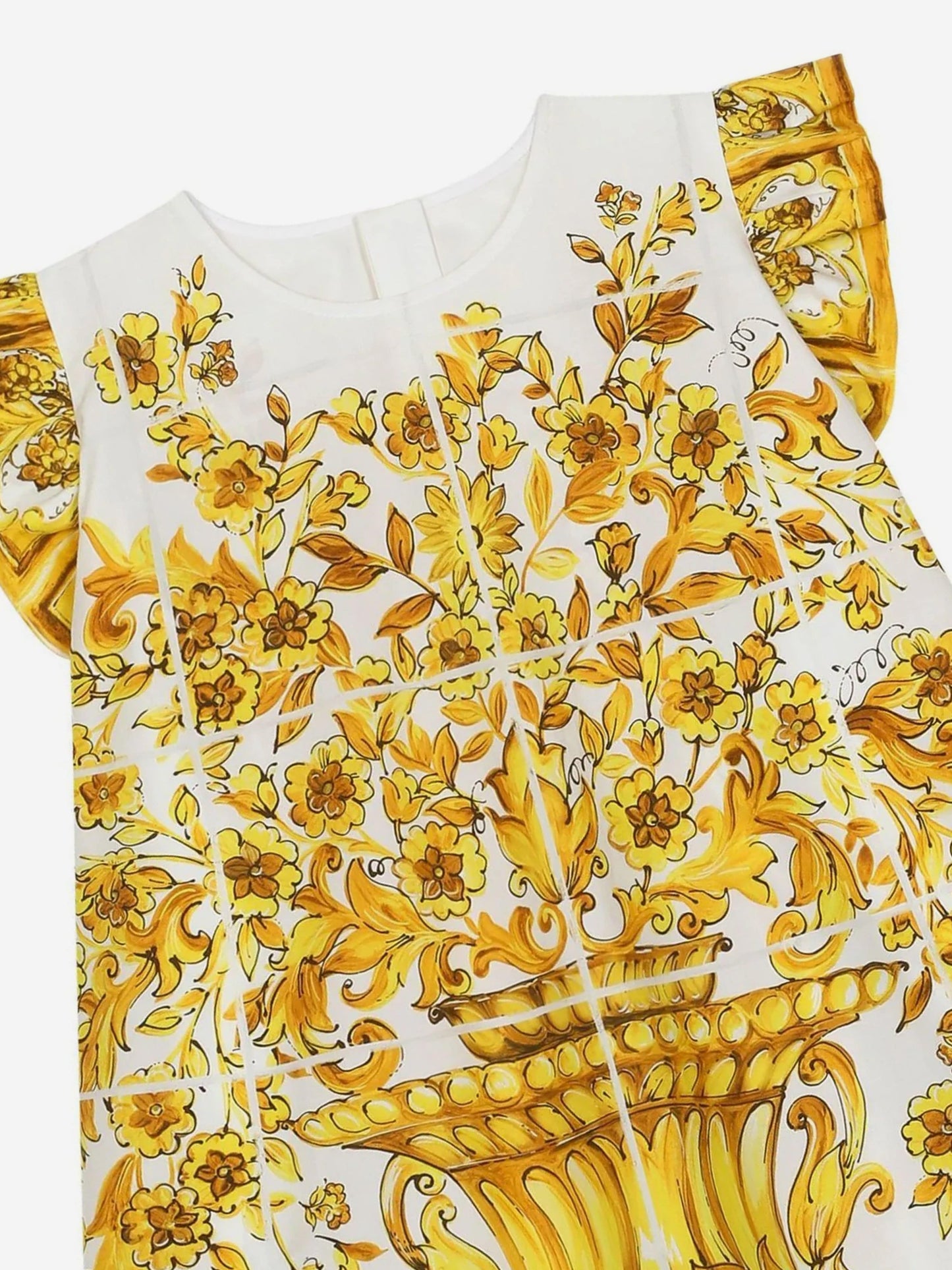 Dolce & Gabbana 女童黄色 Maiolica 印花连衣裙