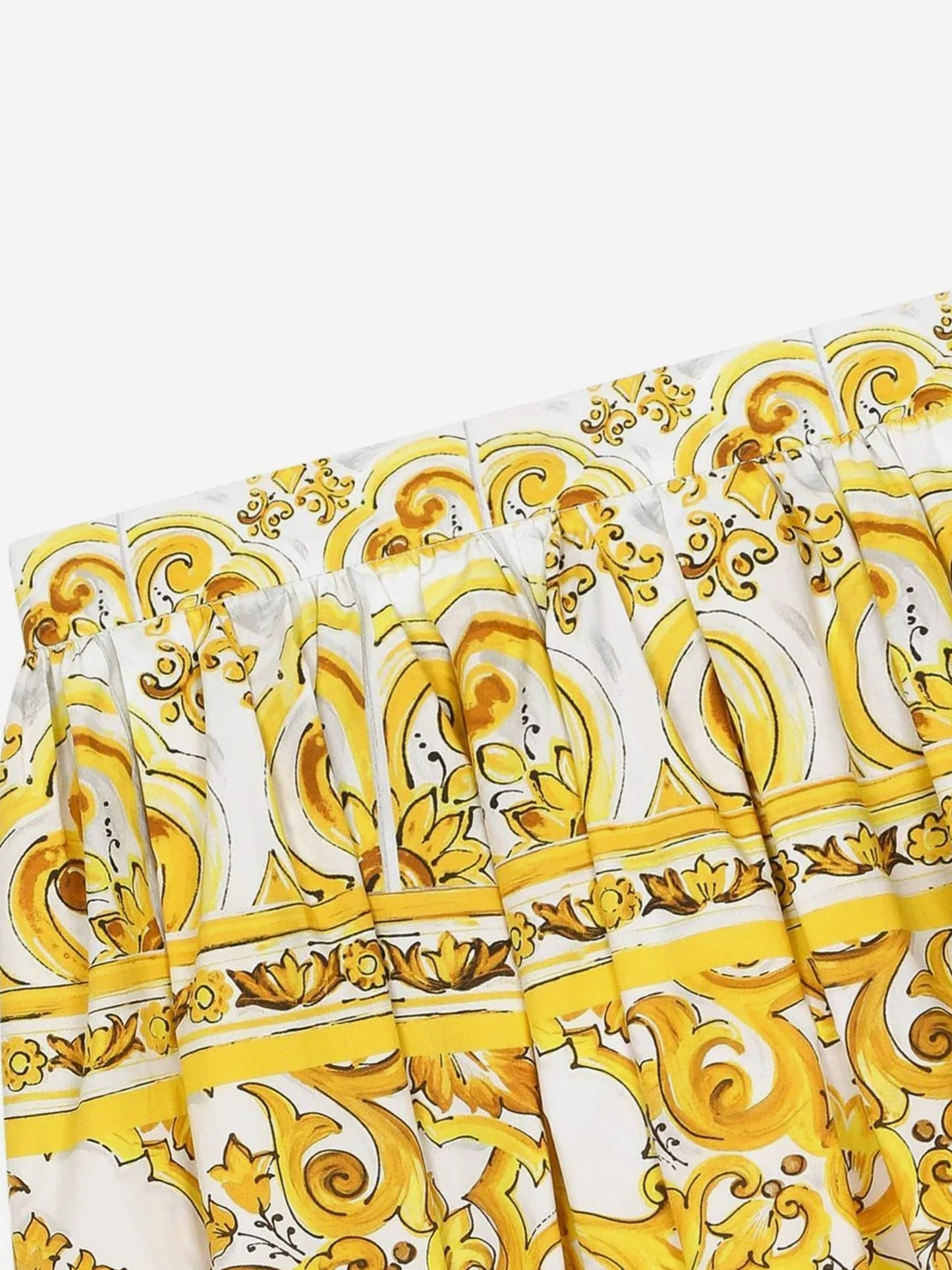 Dolce & Gabbana 女童 Maiolica 印花半身裙(黄色)