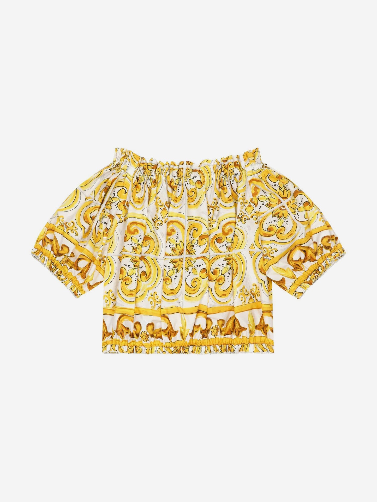 Dolce & Gabbana 女童 Maiolica 印花衬衫(黄色)