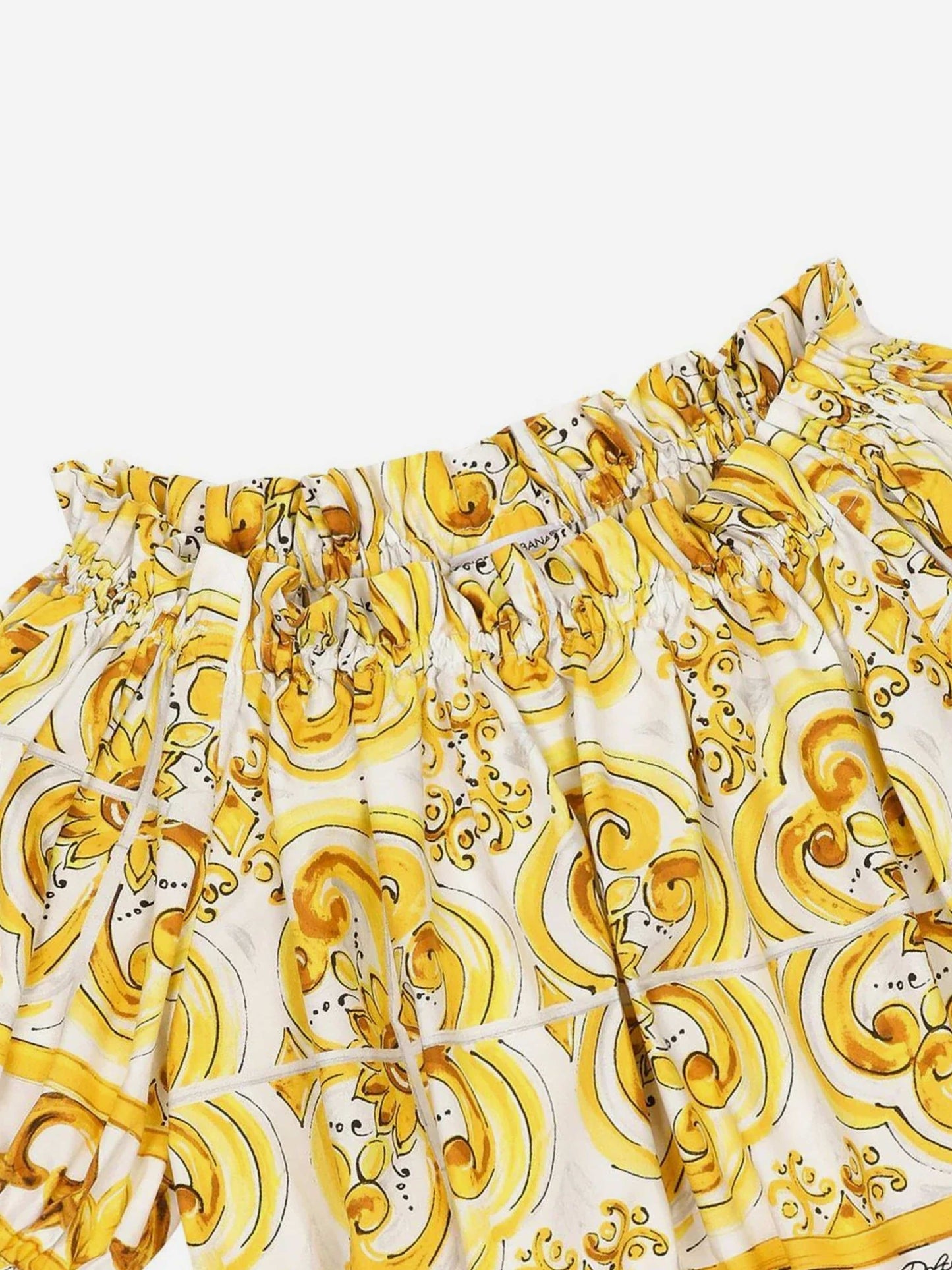 Dolce & Gabbana 女童 Maiolica 印花衬衫(黄色)