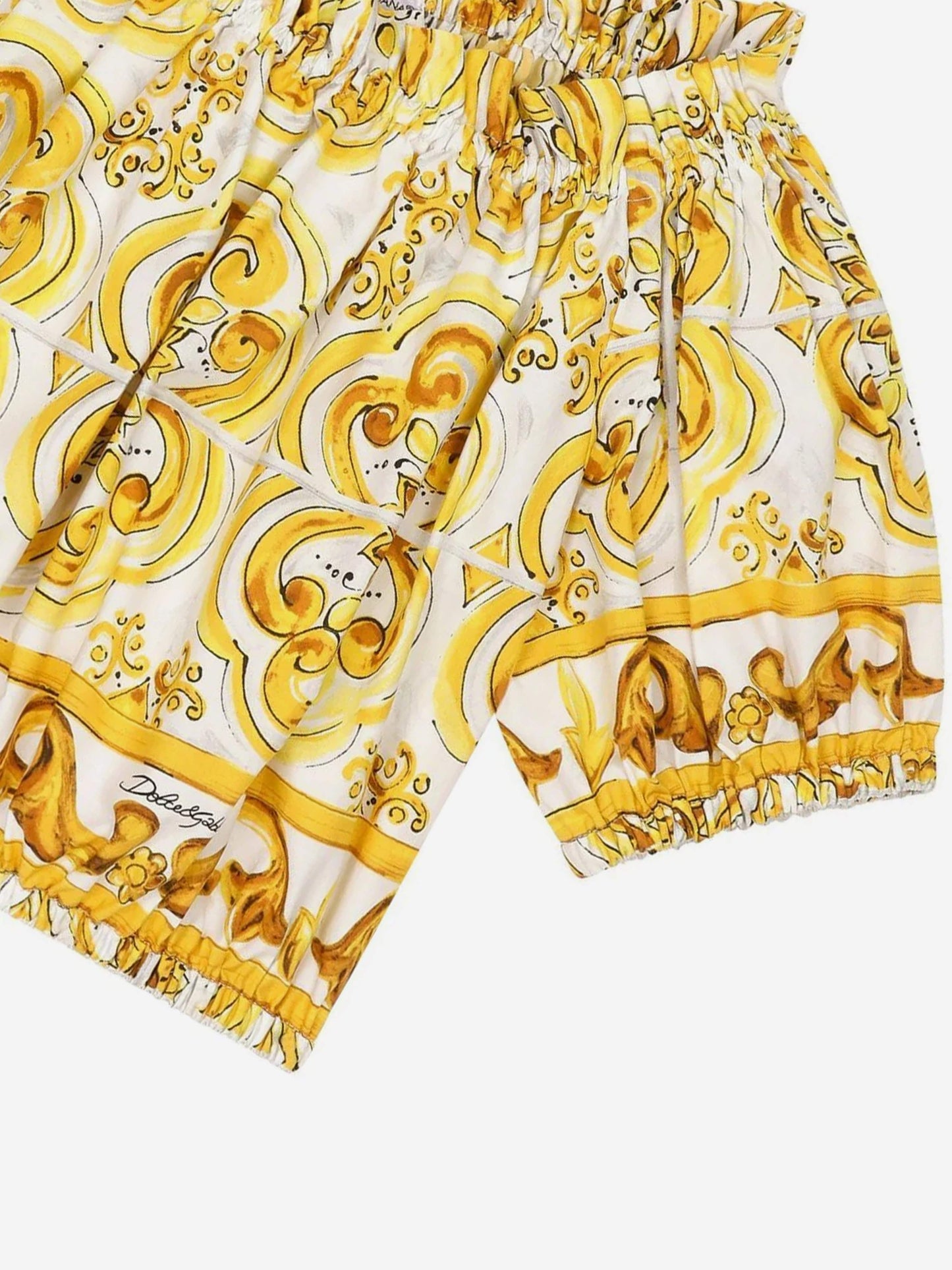 Dolce & Gabbana 女童 Maiolica 印花衬衫(黄色)