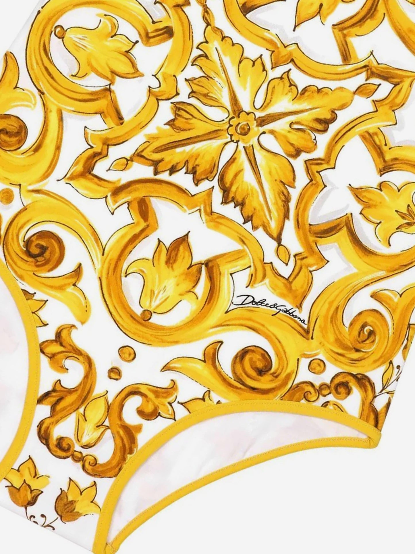Dolce & Gabbana 女童 Maiolica 黄色泳衣