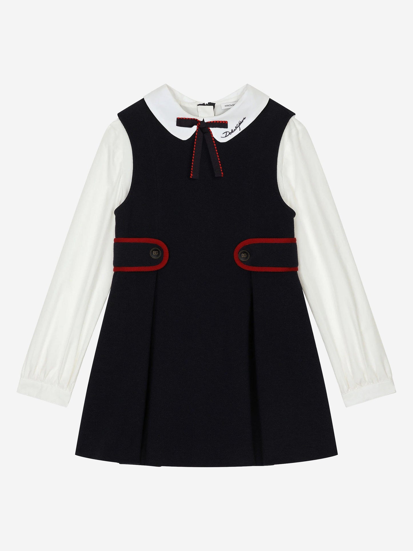 Dolce & Gabbana 女童学院风连衣裙(海军蓝)