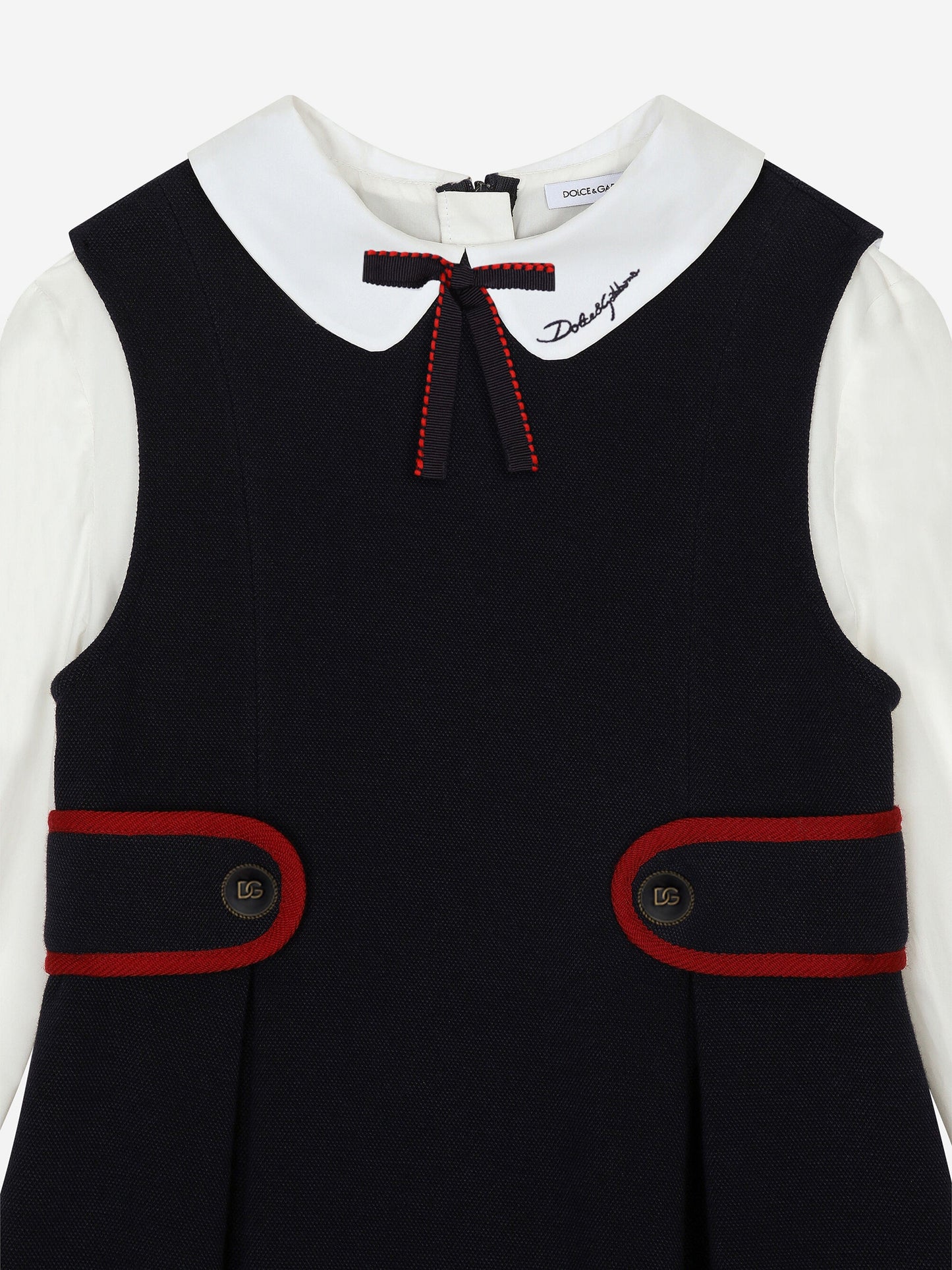 Dolce & Gabbana 女童学院风连衣裙(海军蓝)