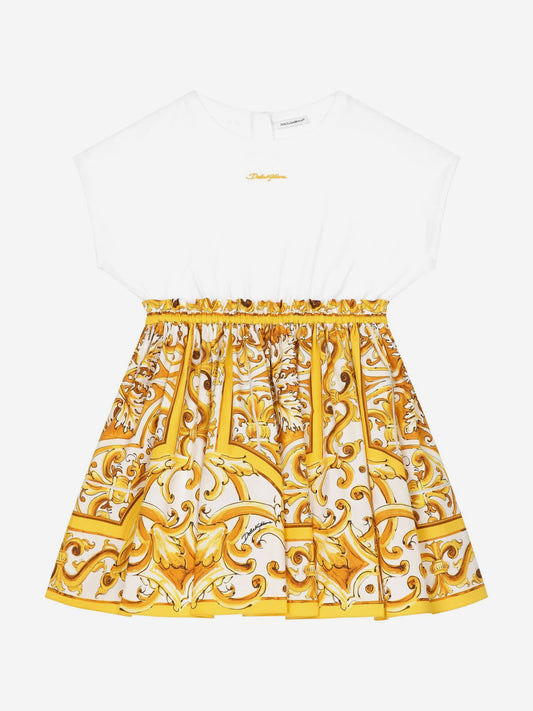 Dolce & Gabbana 女童棉质 Maiolica 连衣裙(多色)