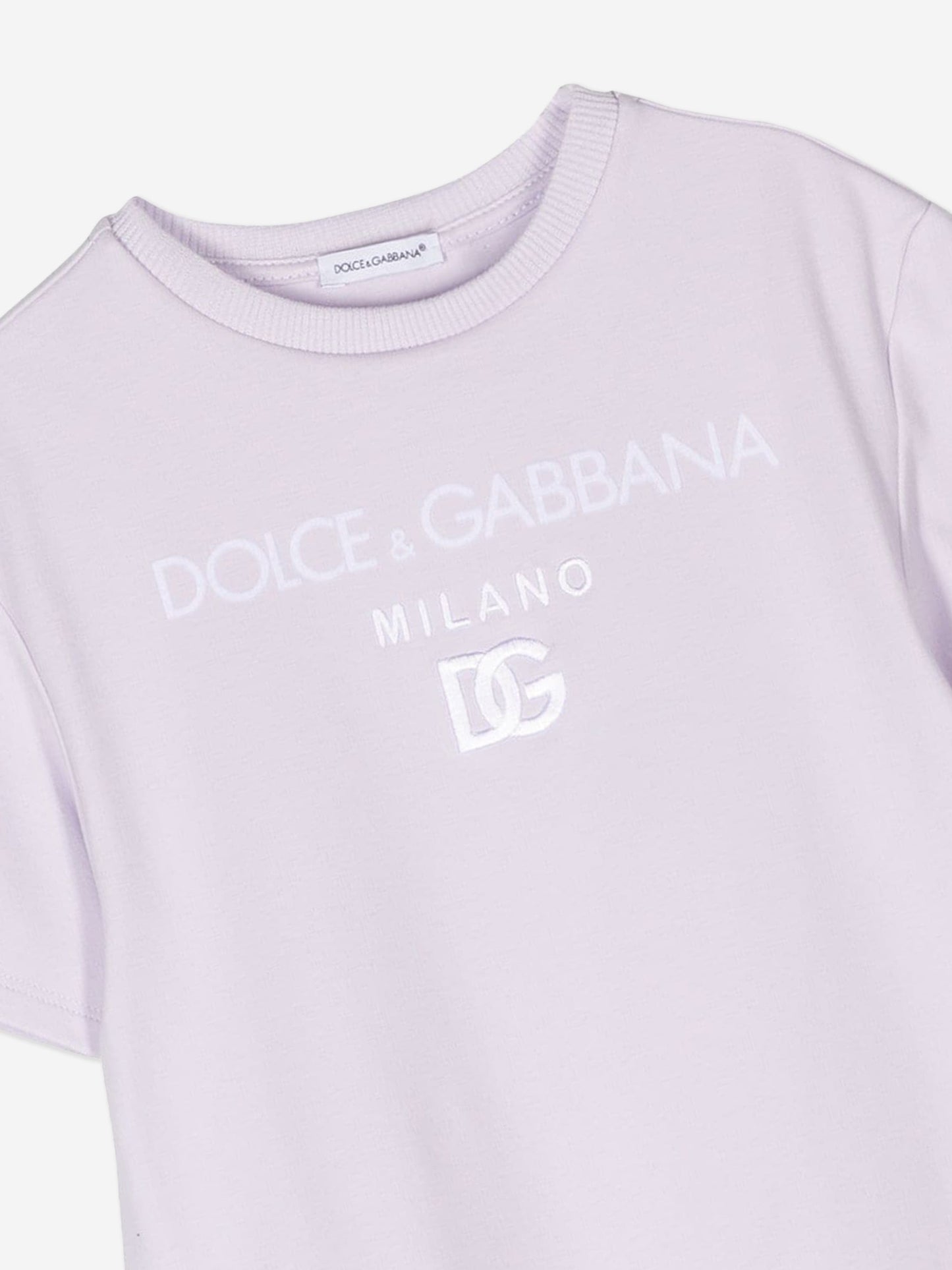 Dolce & Gabbana 女童紫色徽标平纹针织连衣裙