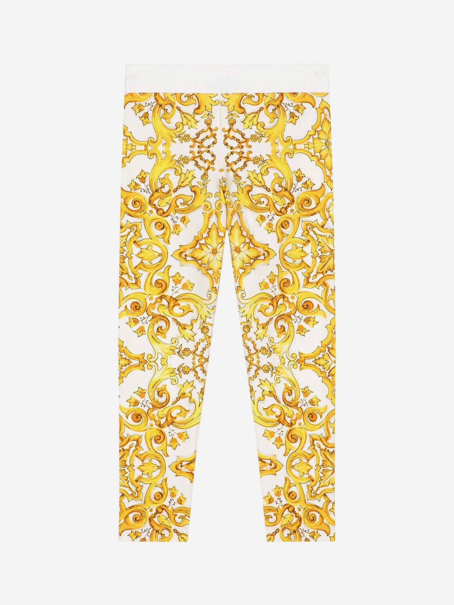 Dolce & Gabbana 女童 Maiolica 印花紧身裤(黄色)