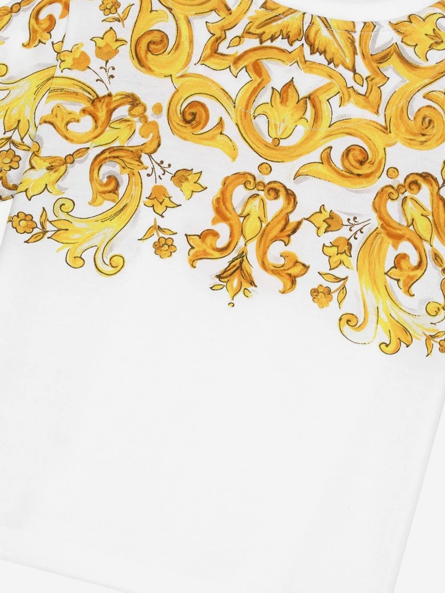 Dolce & Gabbana 女童 Maiolica 印花 T 恤(白色)