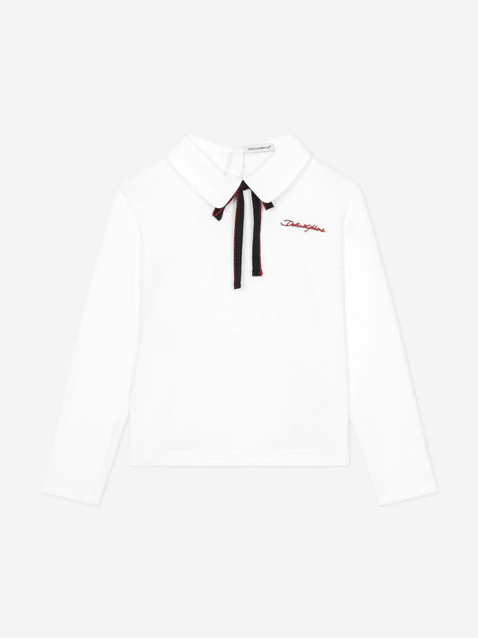 Dolce & Gabbana 女童彼得潘领上衣(白色)