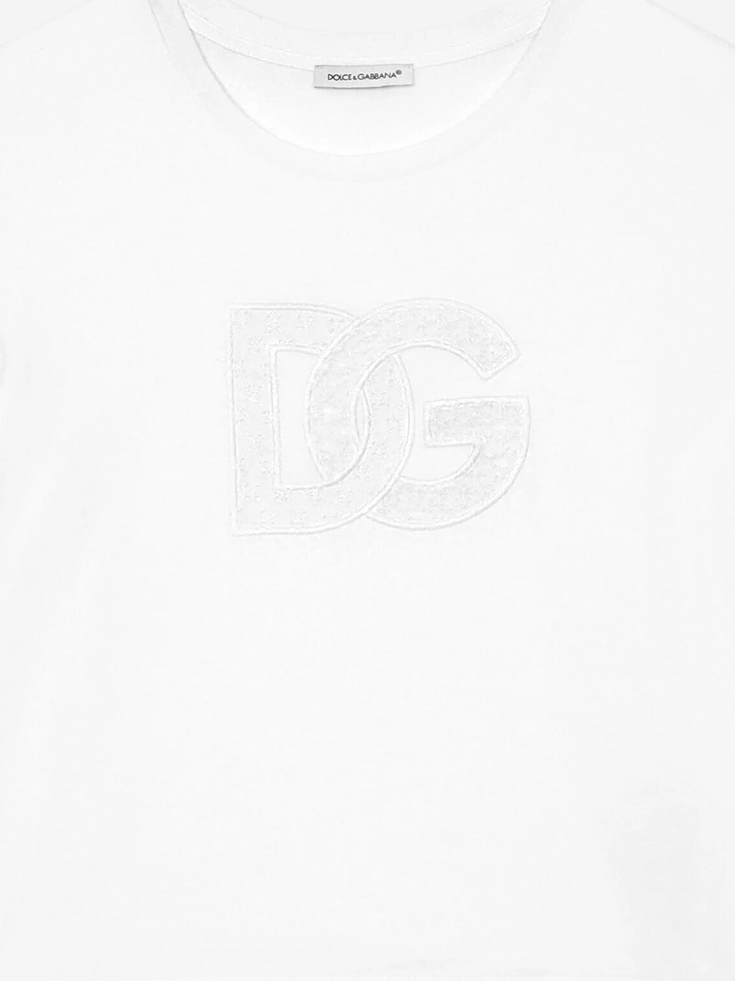 Dolce & Gabbana 女童白色英式刺绣上衣