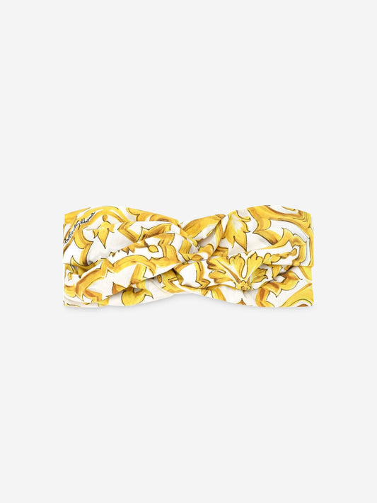 Dolce & Gabbana Grls Maiolica 印花头带(黄色)