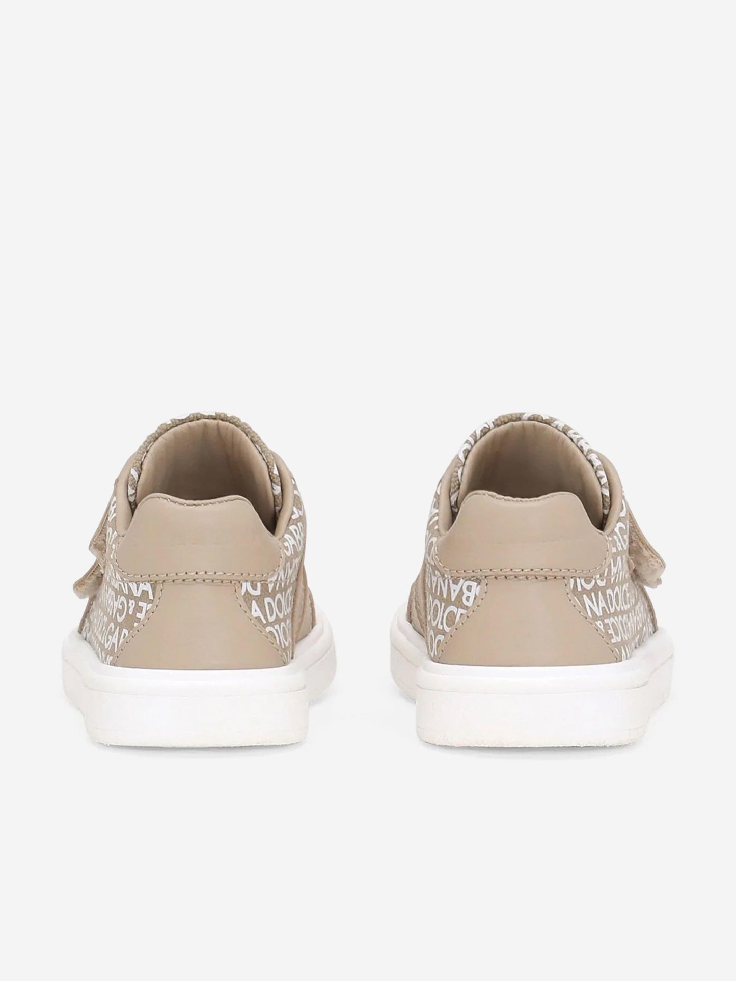 Dolce & Gabbana Kids 金色帆布和皮革运动鞋